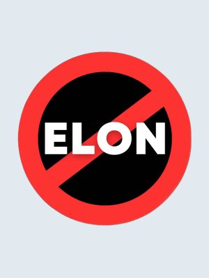 Anti-Elon, runt bilklistermärke, Bumper Sticker, Tesla