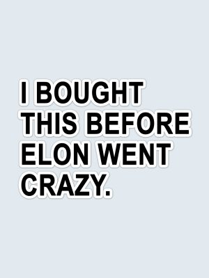 I Bought This Before Elon Went Crazy, Bilklistermärke, Bumper Sticker, Tesla