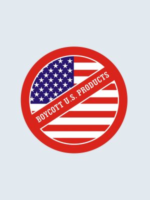 Boycott US Products, Bilklistermärke, Anti Trump, Bumper Sticker